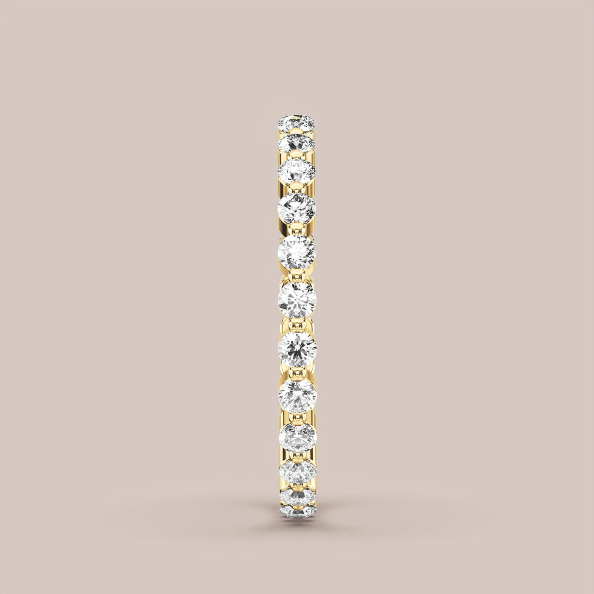 Single Prong Shared Diamond Band Full Eternity