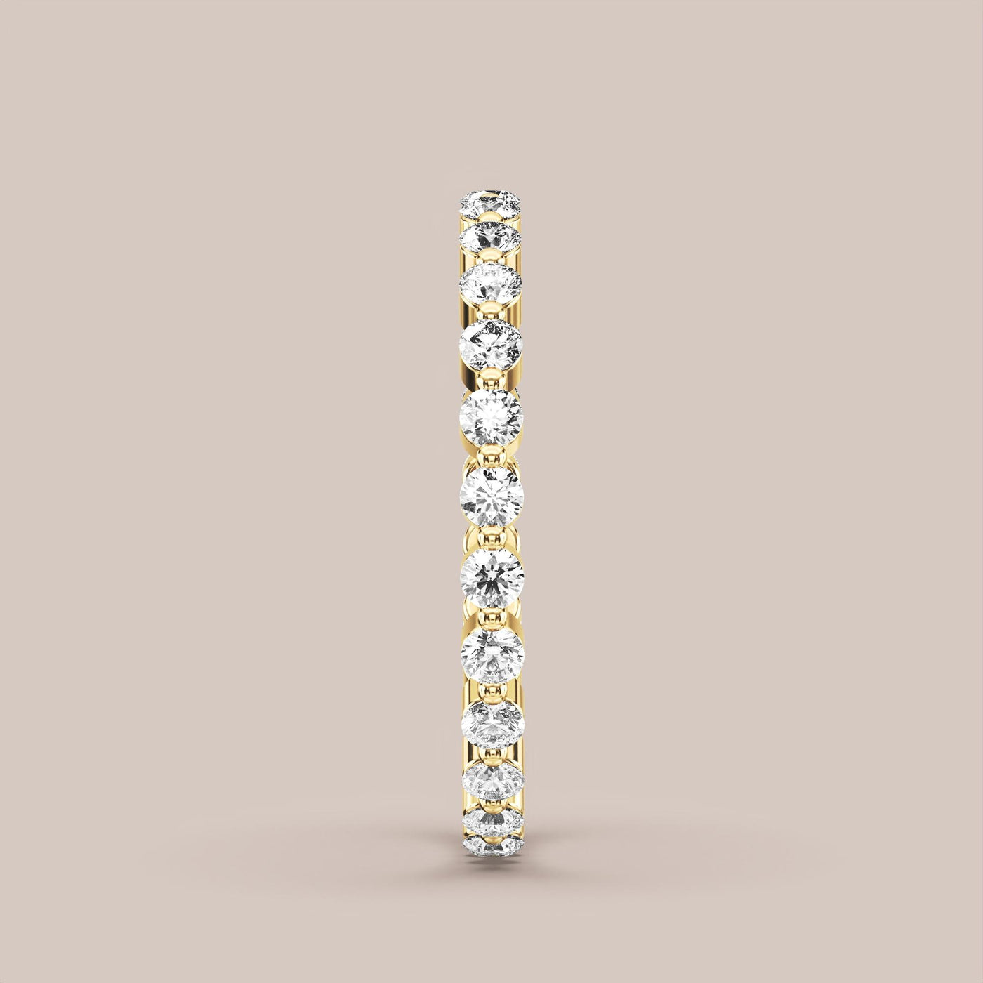 Single Prong Shared Diamond Band Full Eternity