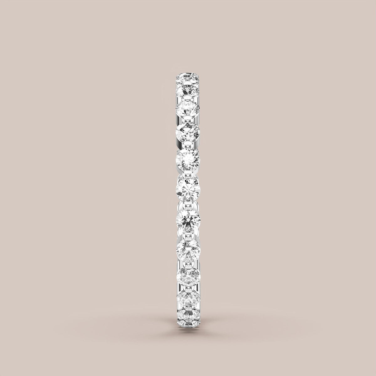 Single Prong Shared Diamond Band Full Eternity