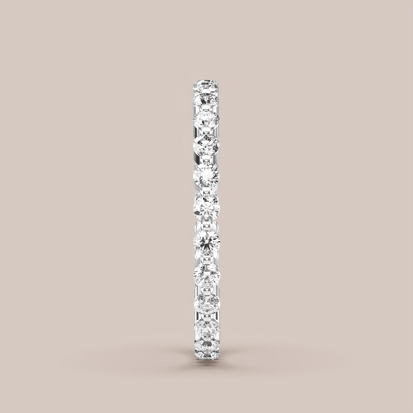 Single Prong Shared Diamond Band Full Eternity
