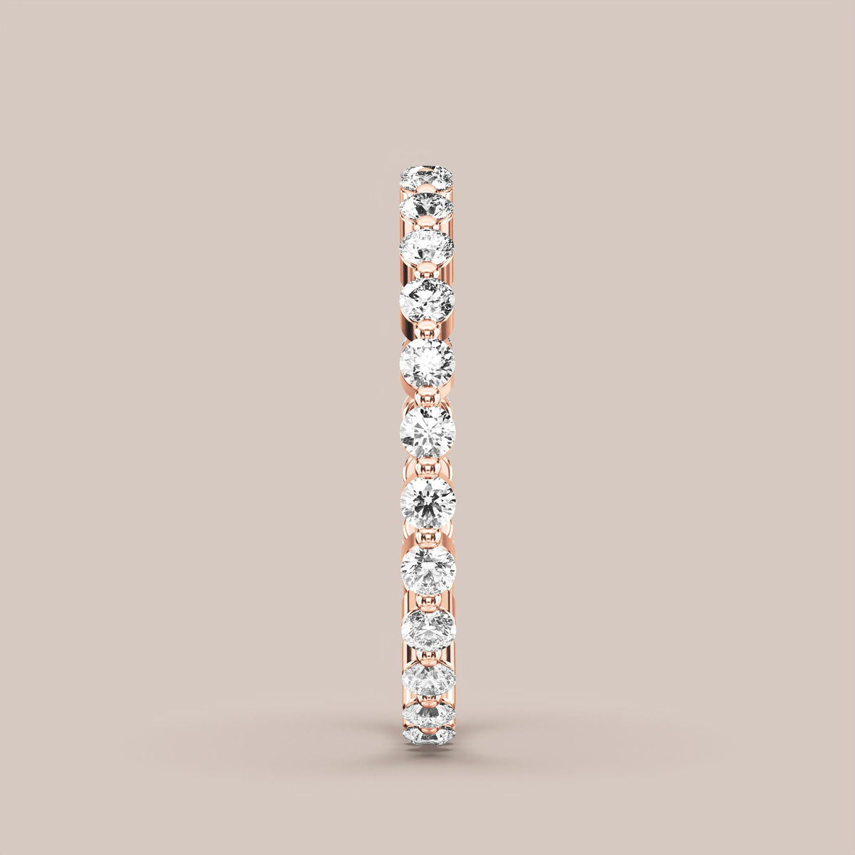 Single Prong Shared Diamond Band Full Eternity
