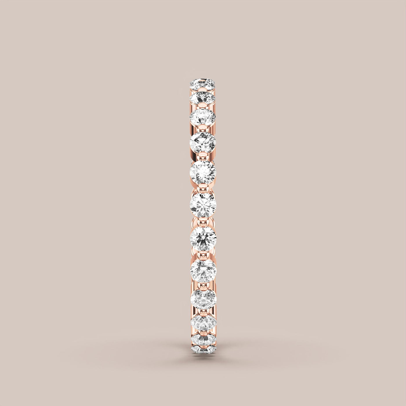 Single Prong Shared Diamond Band Full Eternity