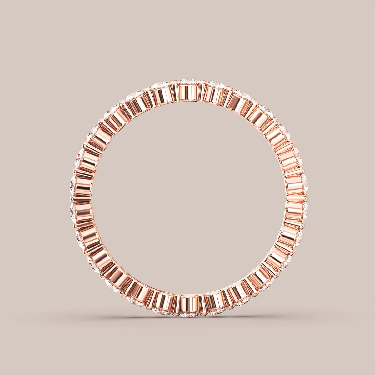 Single Prong Shared Diamond Band Full Eternity