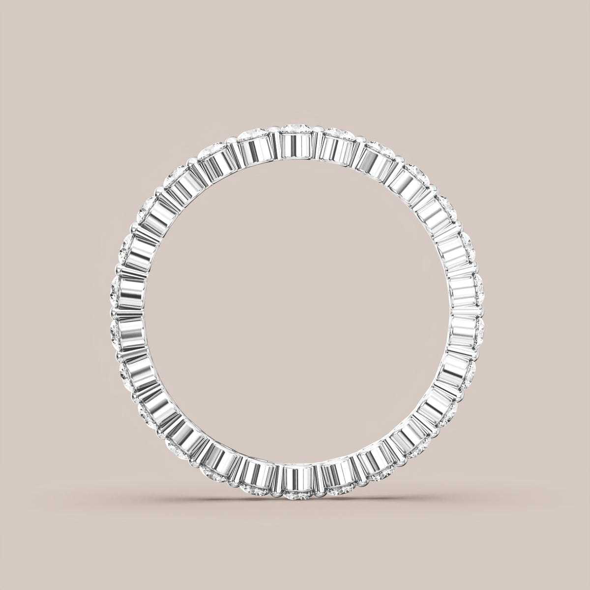 Single Prong Shared Diamond Band Full Eternity