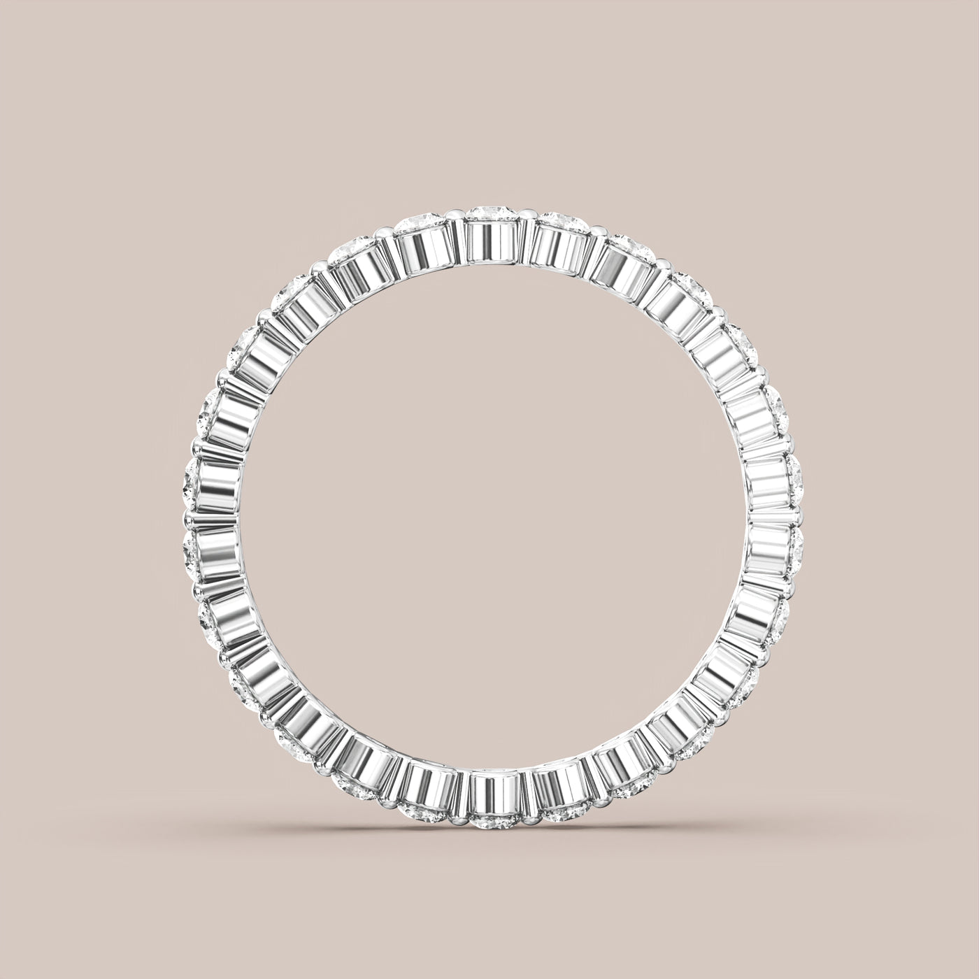 Single Prong Shared Diamond Band Full Eternity