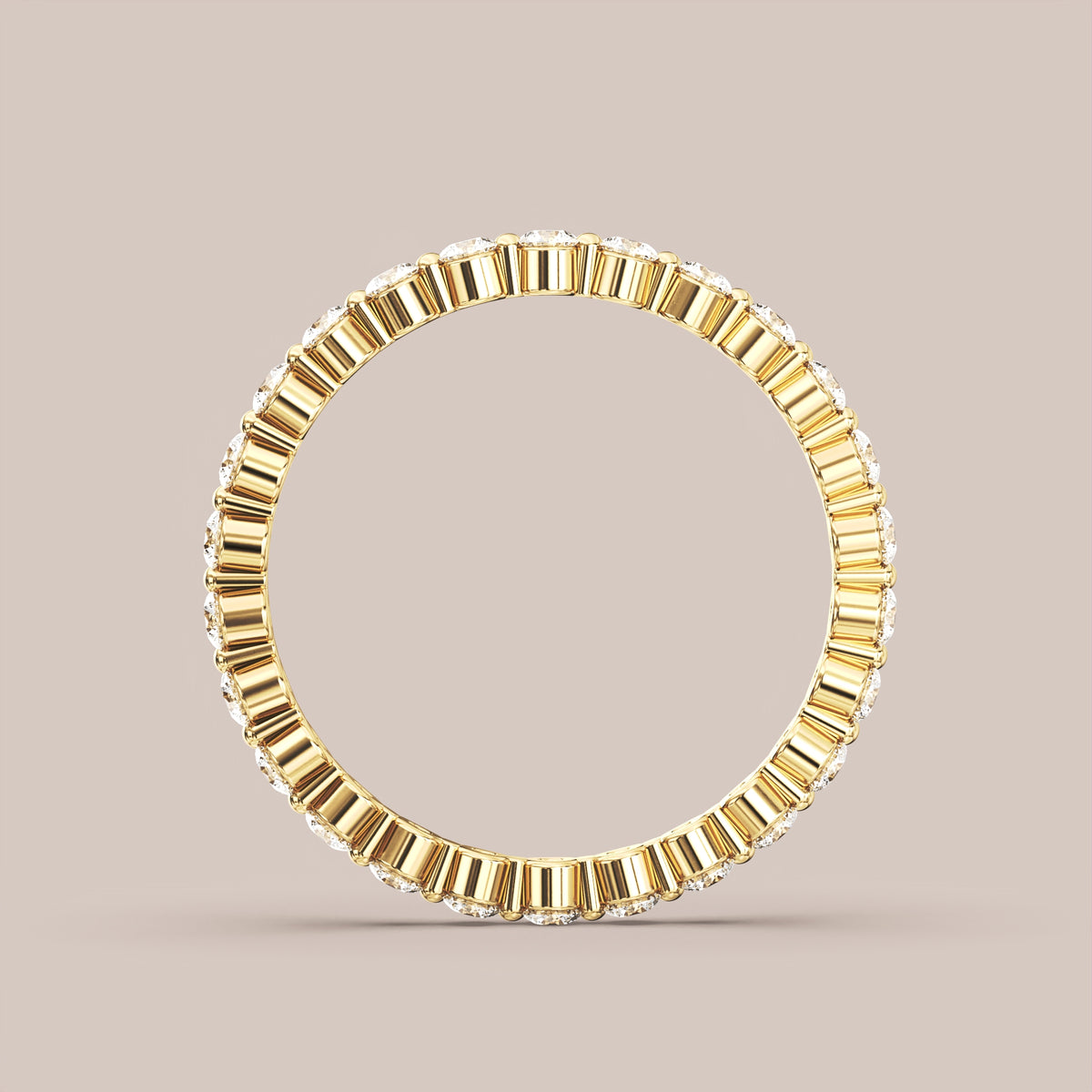 Single Prong Shared Diamond Band Full Eternity