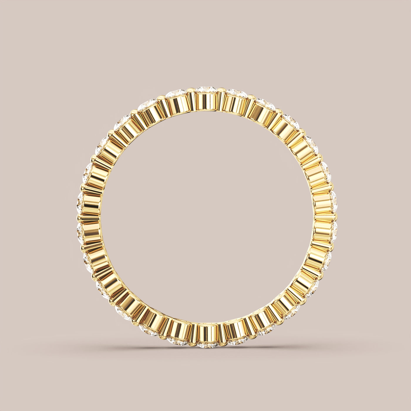 Single Prong Shared Diamond Band Full Eternity