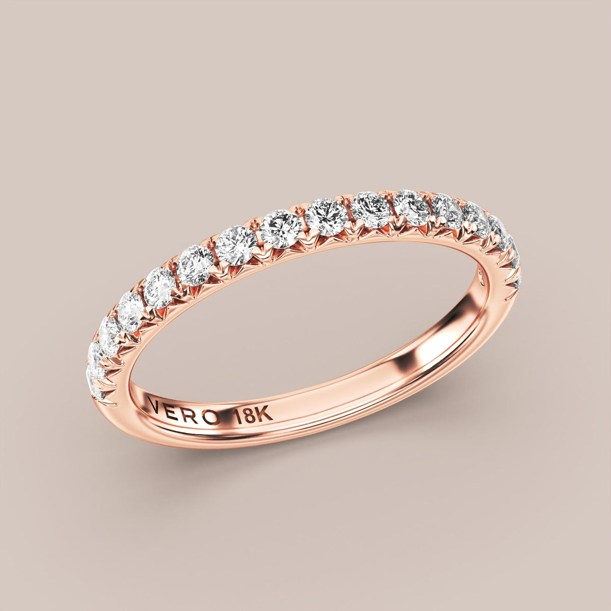 French Set Pave Diamond Band Half Eternity