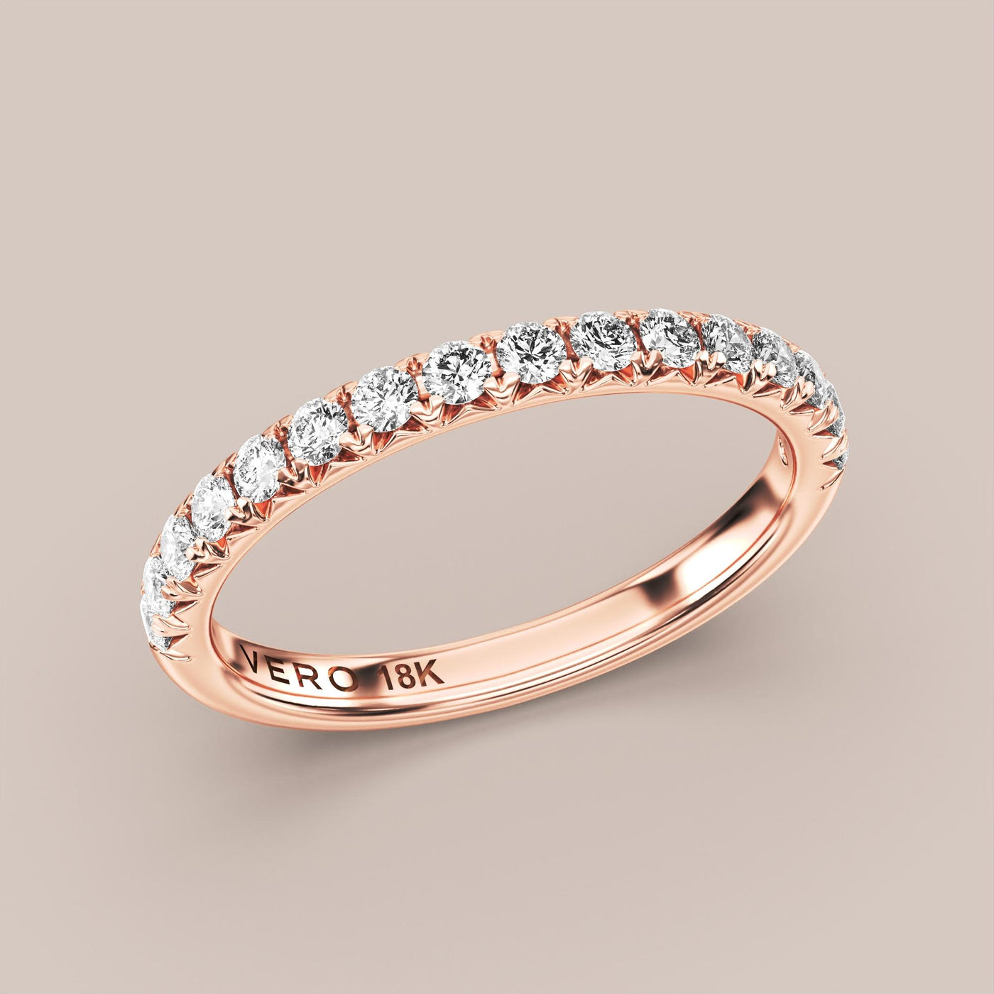 French Set Pave Diamond Band Half Eternity