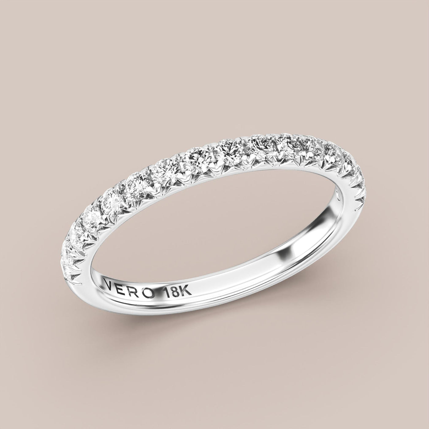 French Set Pave Diamond Band Half Eternity