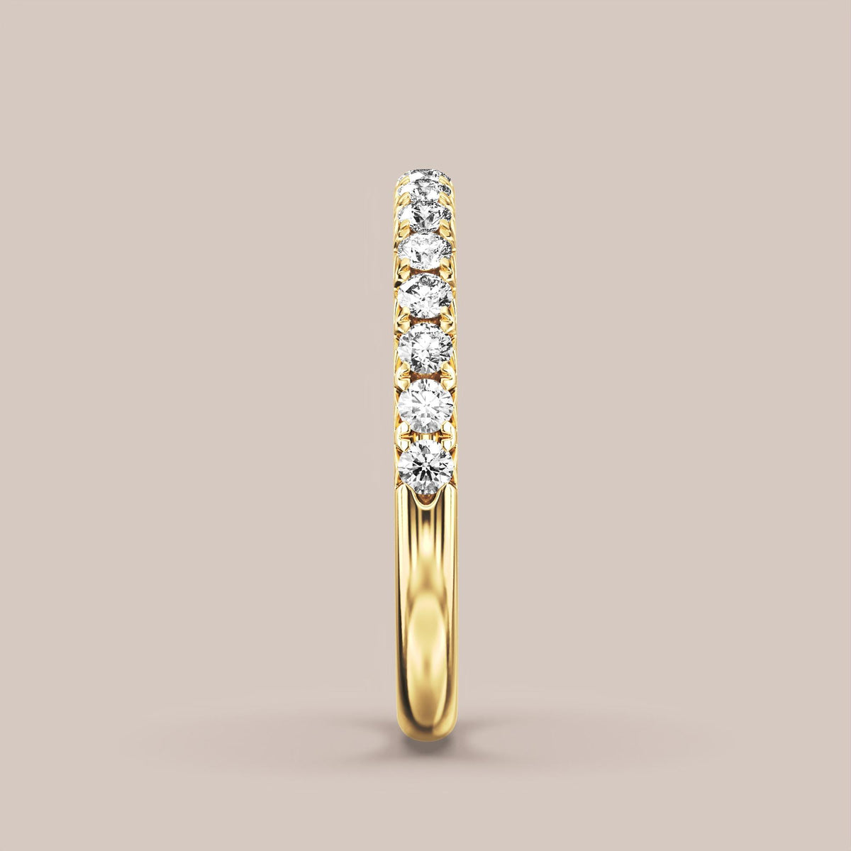 French Set Pave Diamond Band Half Eternity