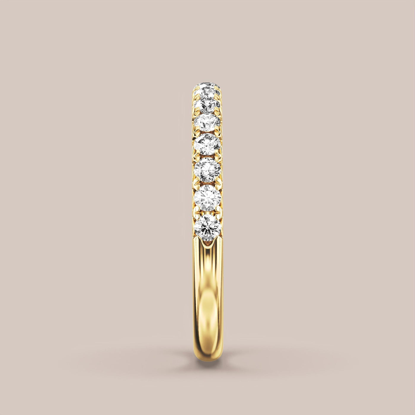 French Set Pave Diamond Band Half Eternity
