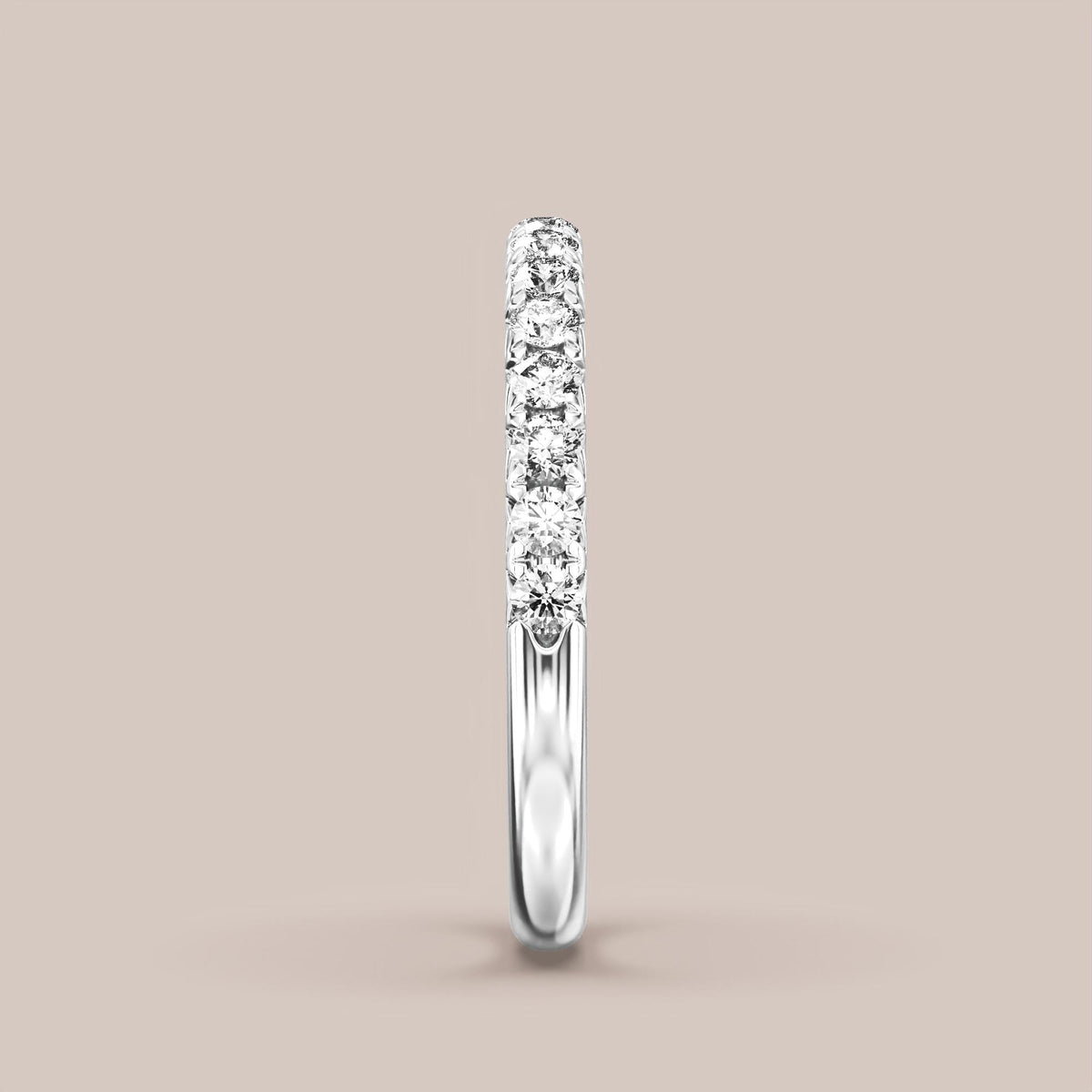 French Set Pave Diamond Band Half Eternity