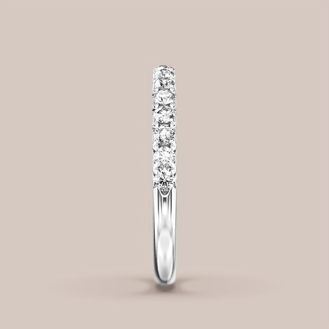 French Set Pave Diamond Band Half Eternity