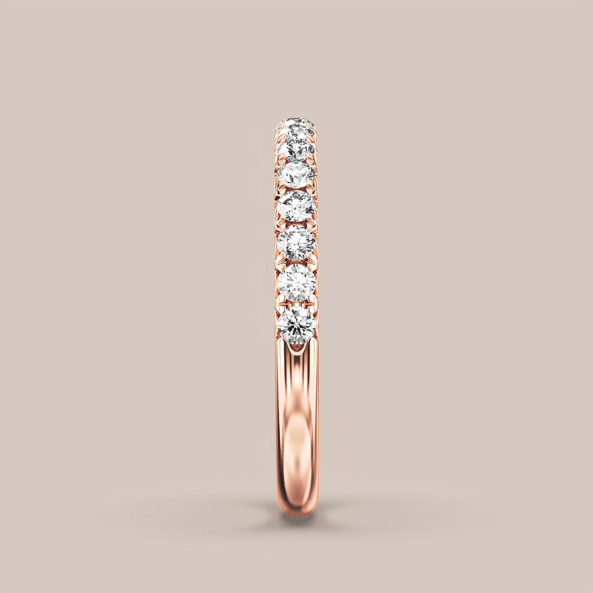 French Set Pave Diamond Band Half Eternity