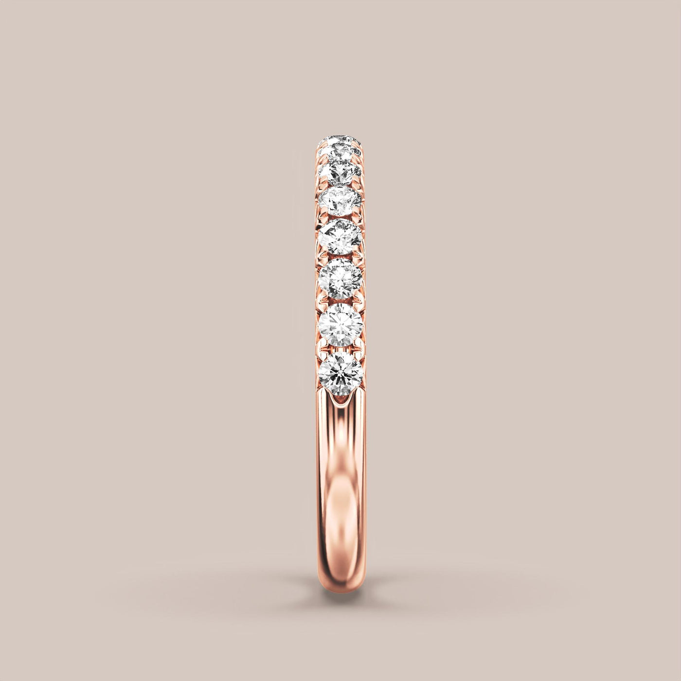 French Set Pave Diamond Band Half Eternity