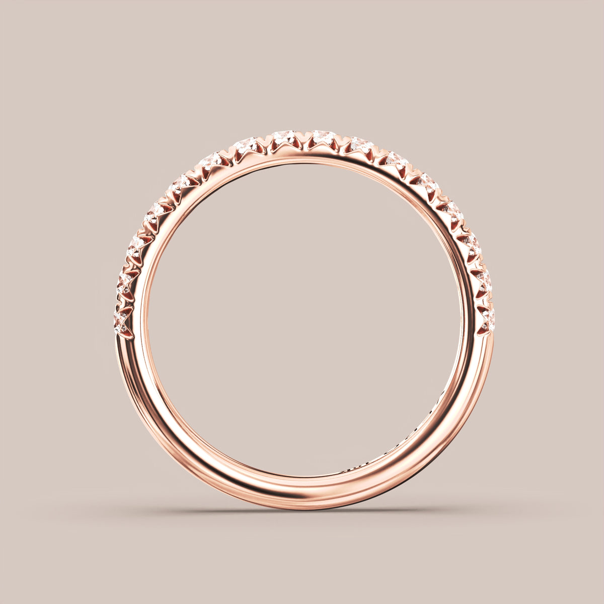 French Set Pave Diamond Band Half Eternity