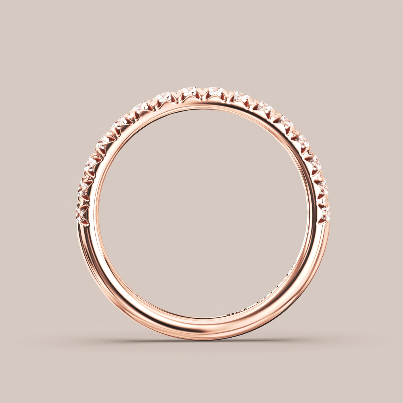 French Set Pave Diamond Band Half Eternity