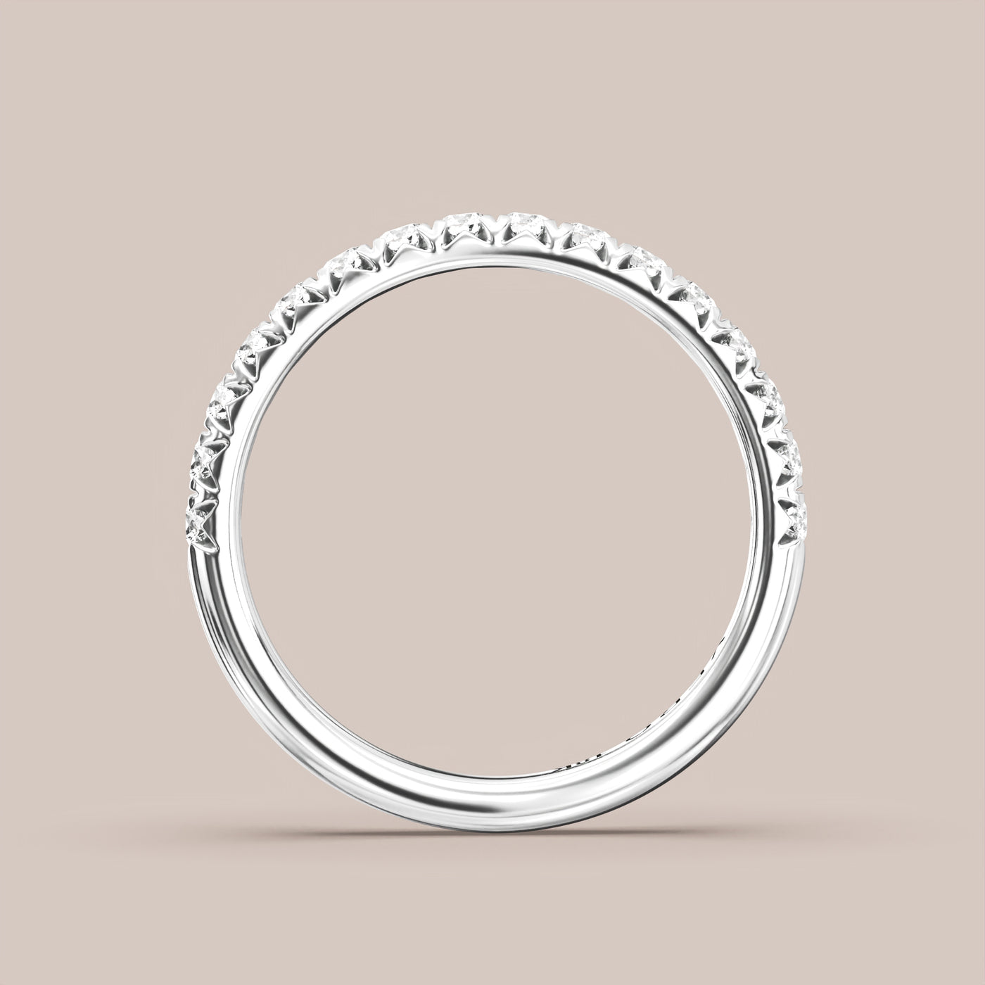 French Set Pave Diamond Band Half Eternity