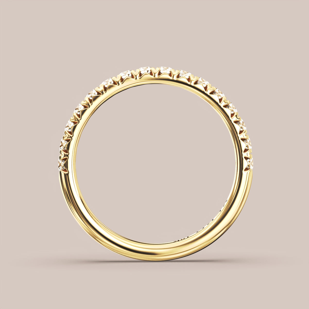 French Set Pave Diamond Band Half Eternity