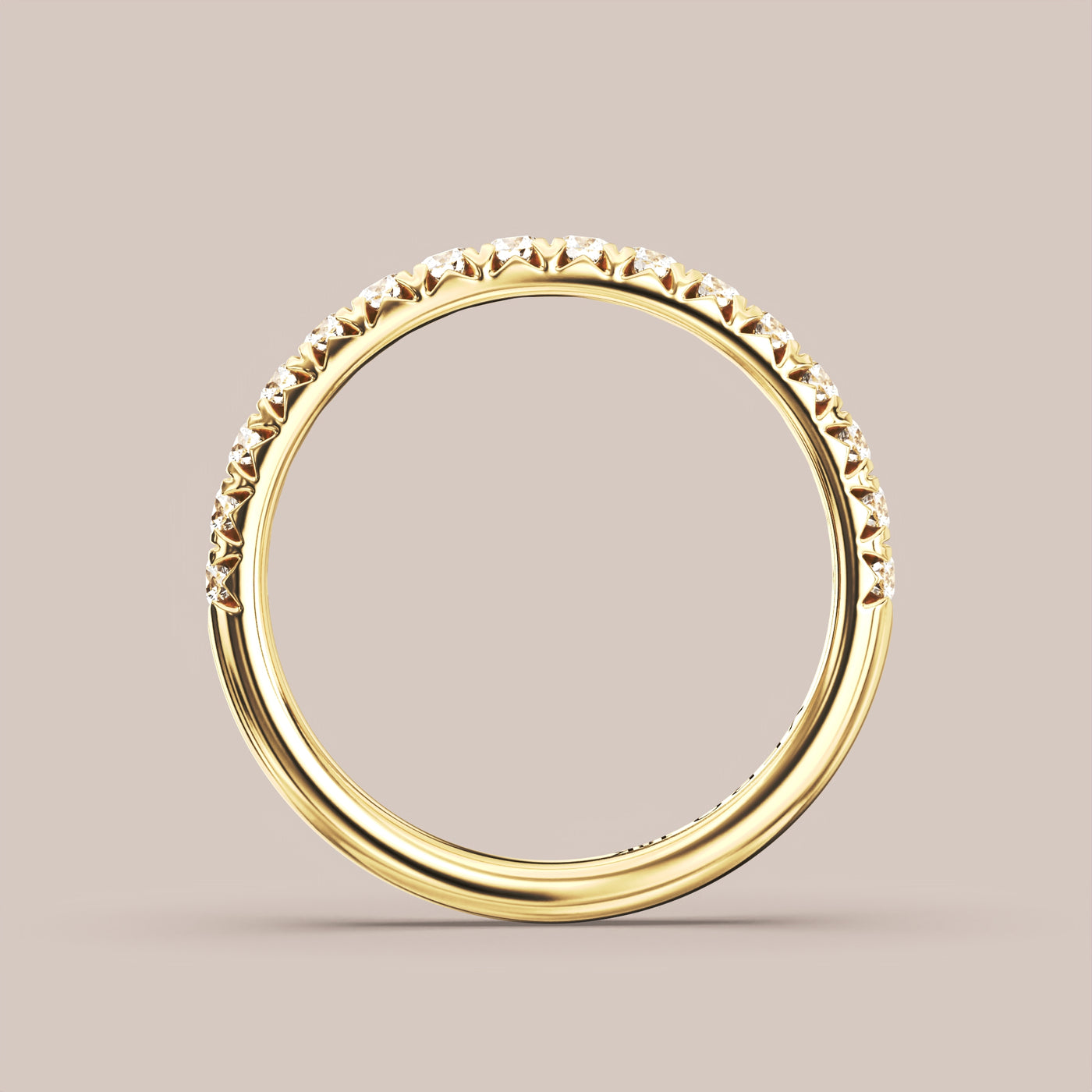 French Set Pave Diamond Band Half Eternity