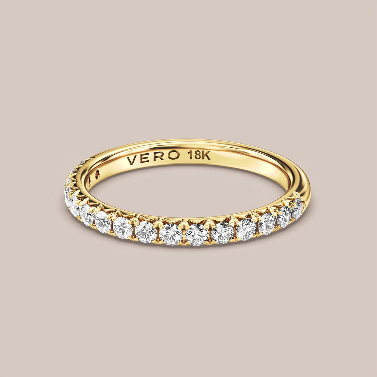 French Set Pave Diamond Band Half Eternity