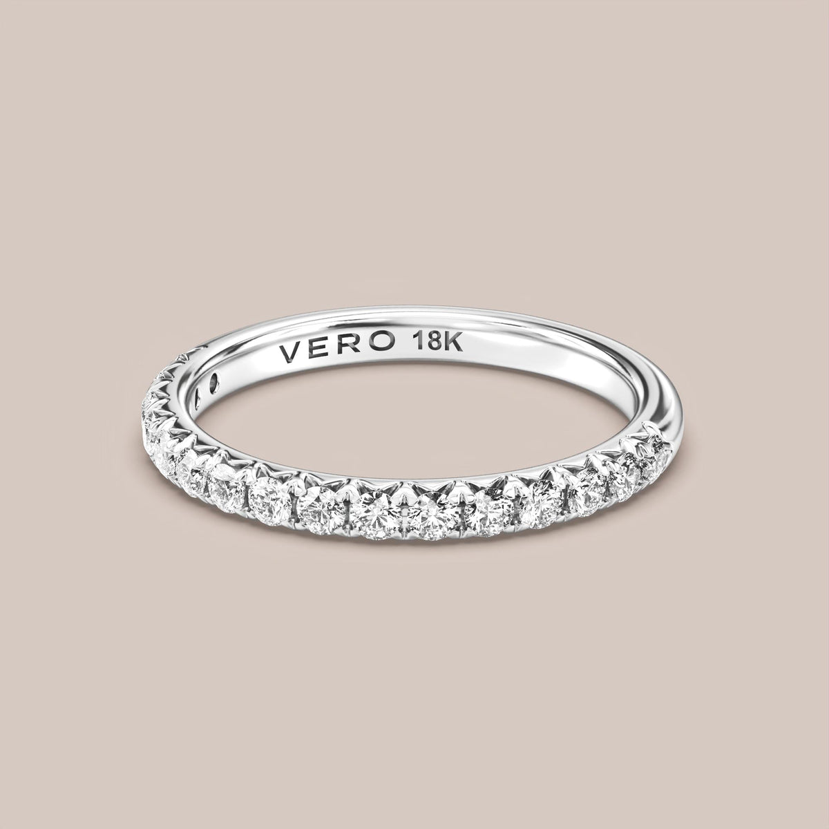 French Set Pave Diamond Band Half Eternity