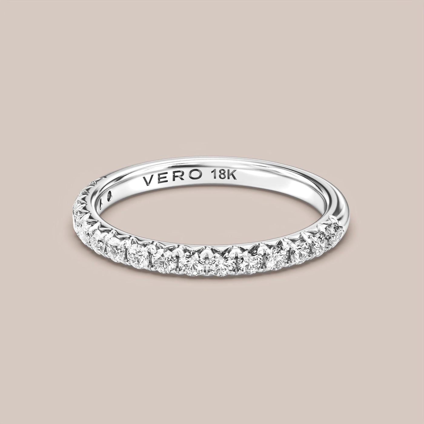 French Set Pave Diamond Band Half Eternity