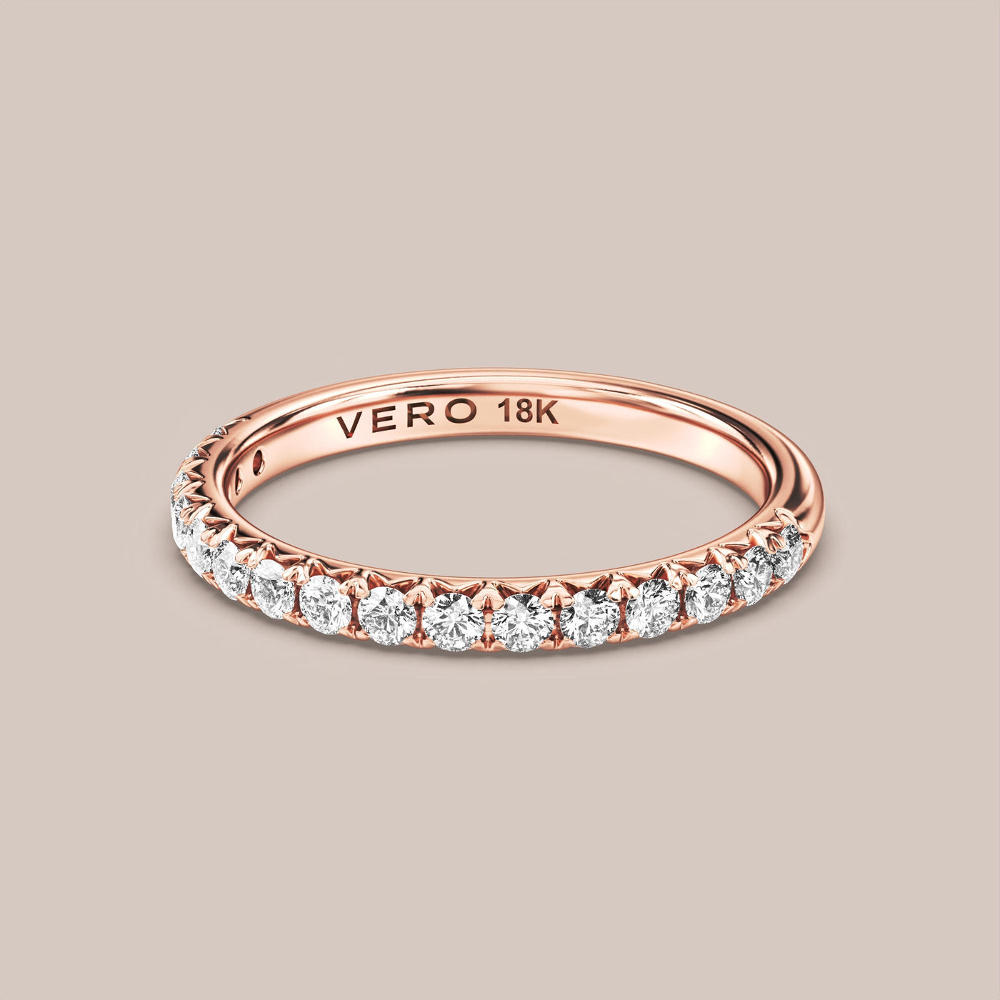 French Set Pave Diamond Band Half Eternity