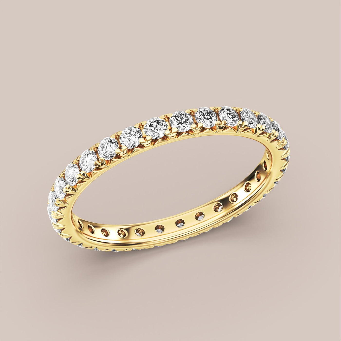 French Set Pave Diamond Band Full Eternity