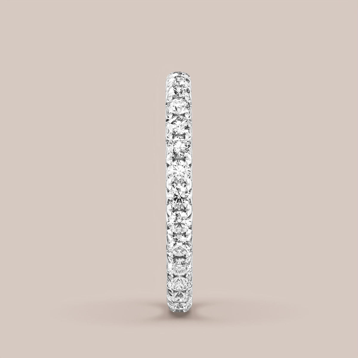 French Set Pave Diamond Band Full Eternity