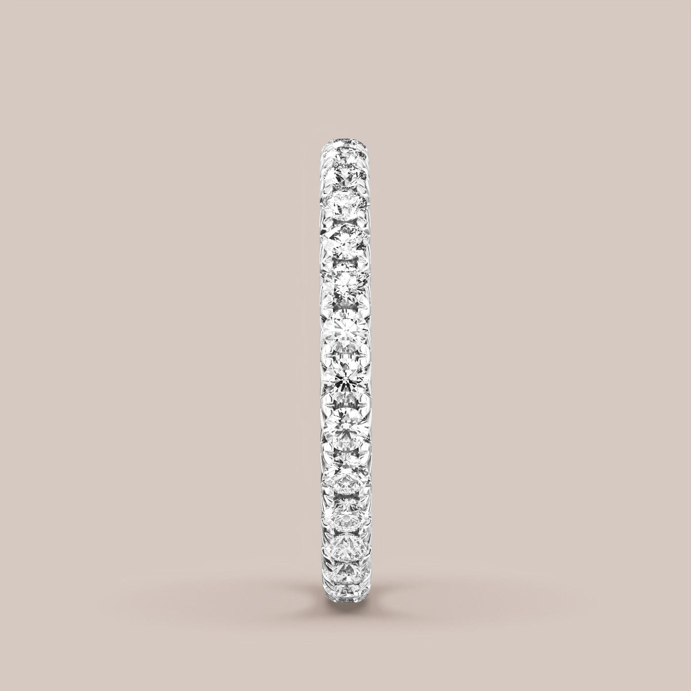French Set Pave Diamond Band Full Eternity