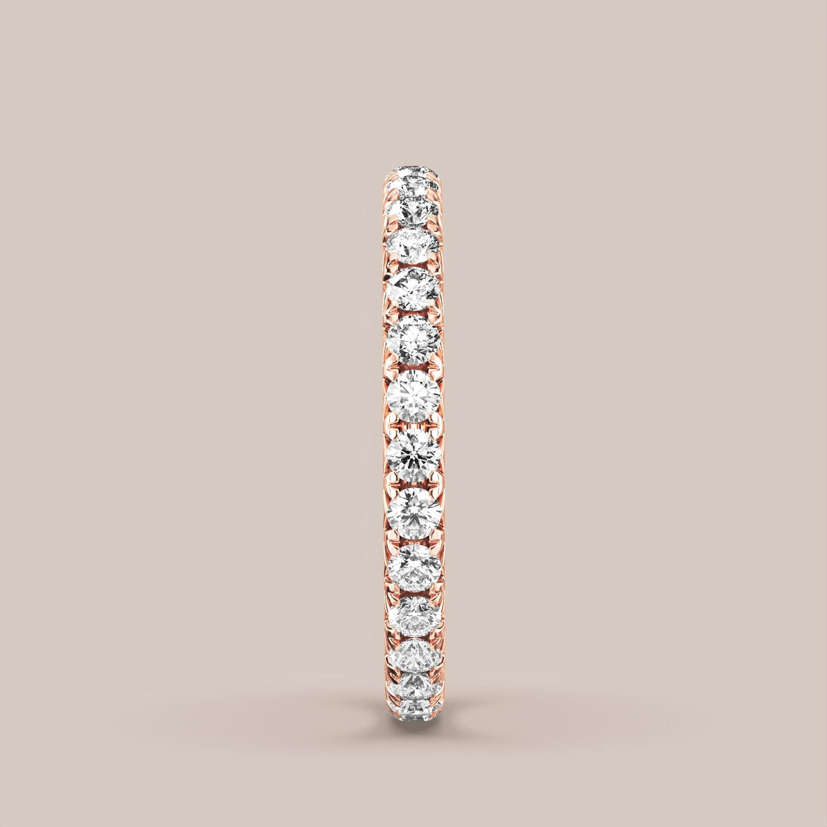French Set Pave Diamond Band Full Eternity