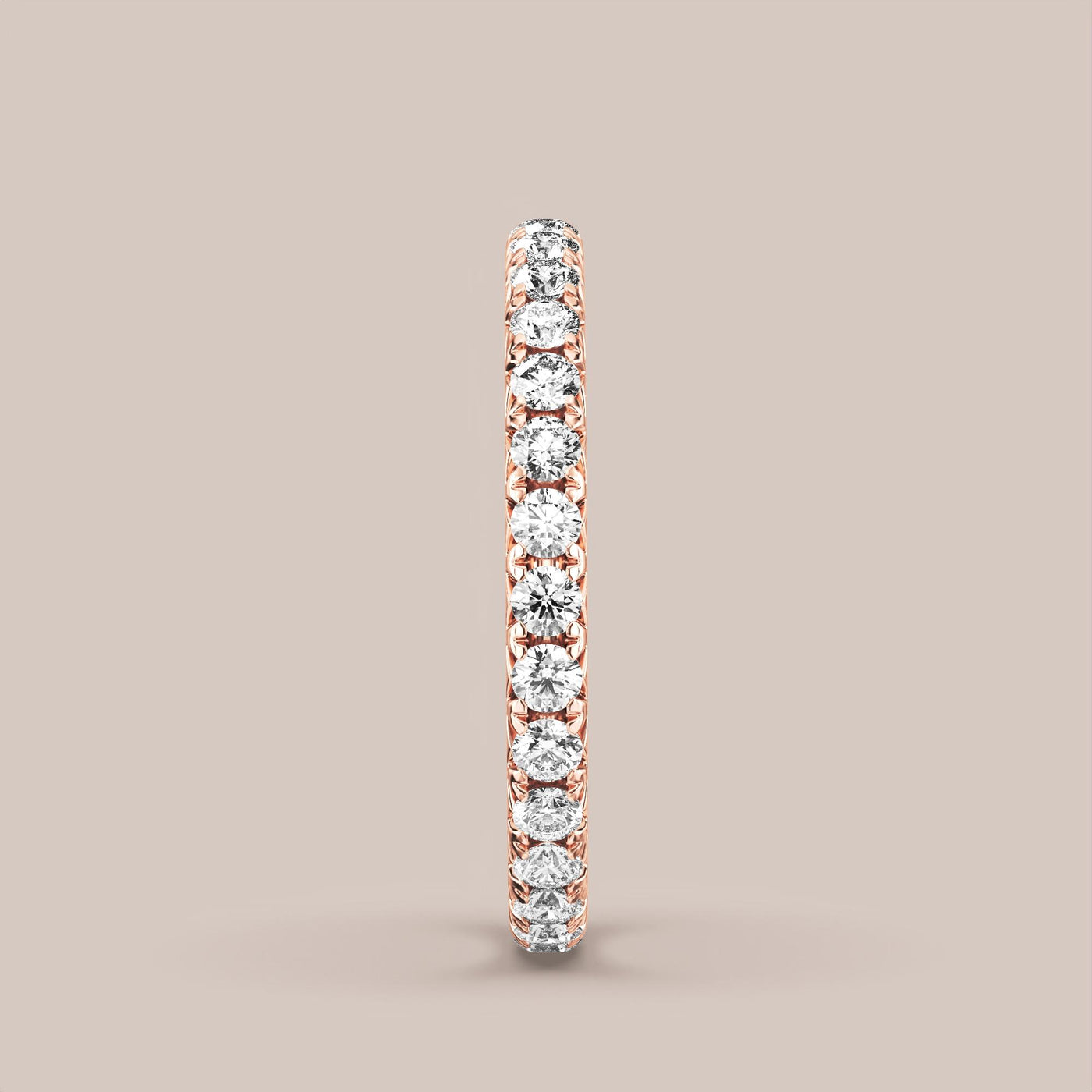 French Set Pave Diamond Band Full Eternity