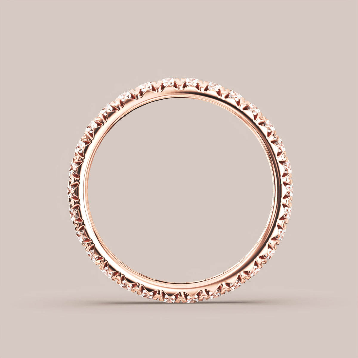 French Set Pave Diamond Band Full Eternity