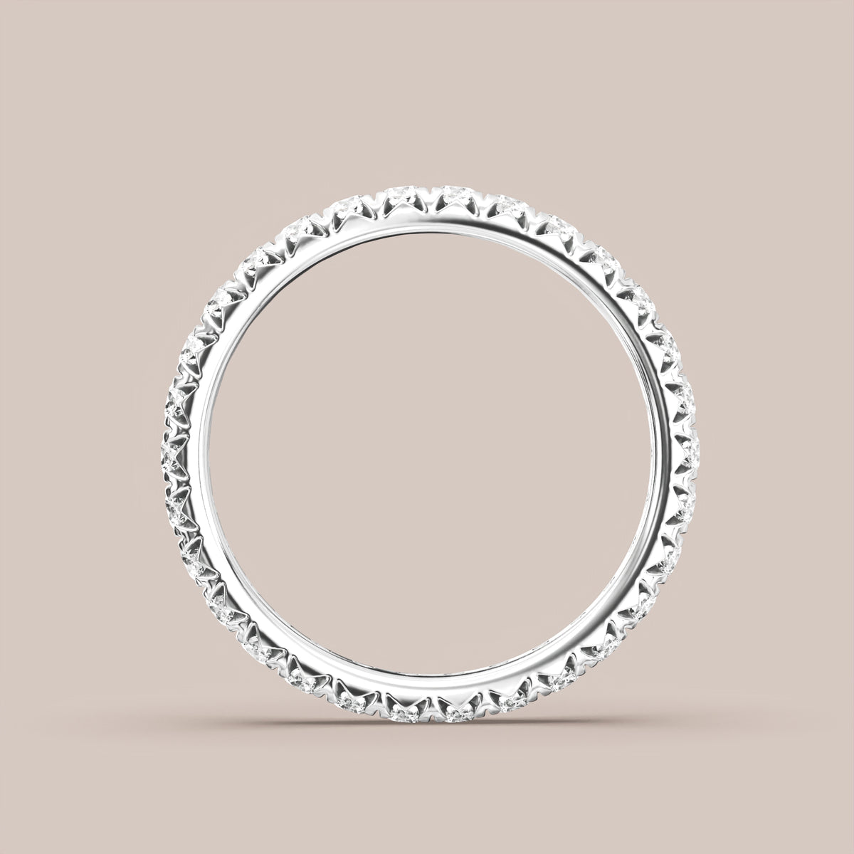 French Set Pave Diamond Band Full Eternity