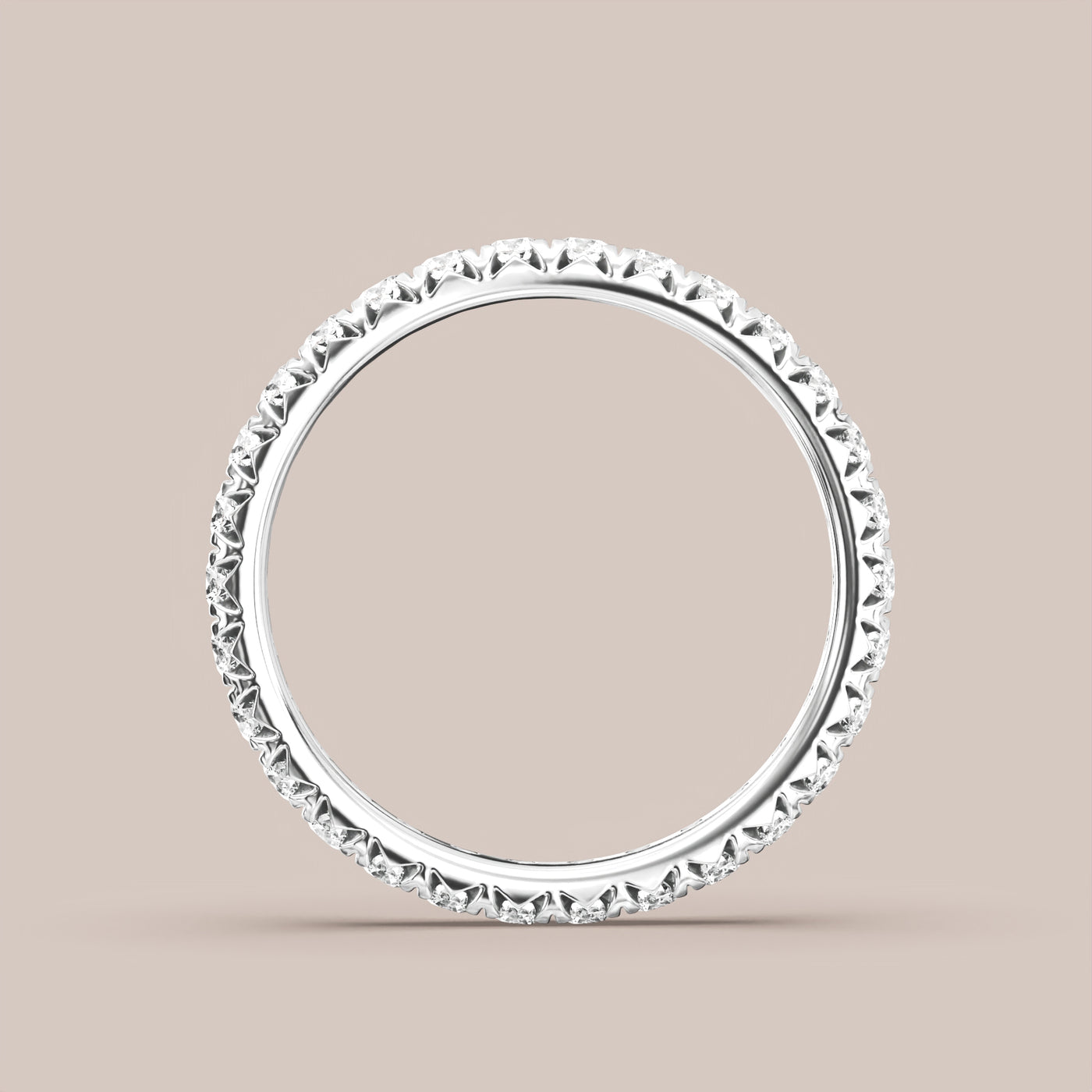 French Set Pave Diamond Band Full Eternity