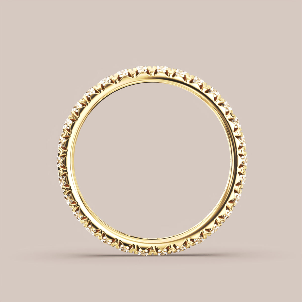 French Set Pave Diamond Band Full Eternity