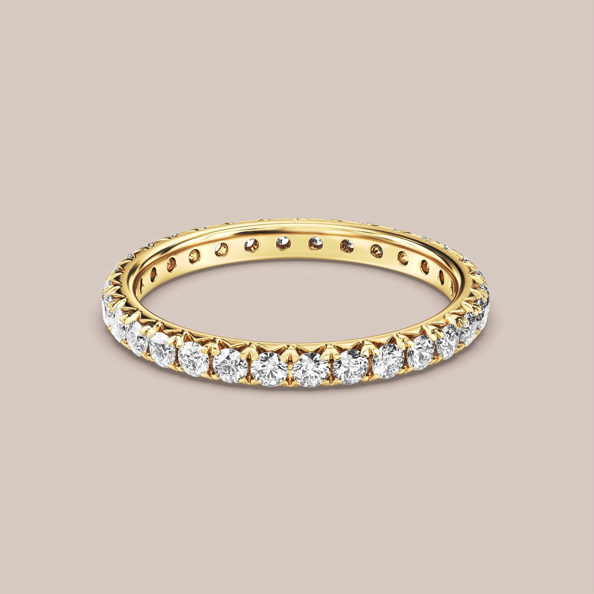 French Set Pave Diamond Band Full Eternity