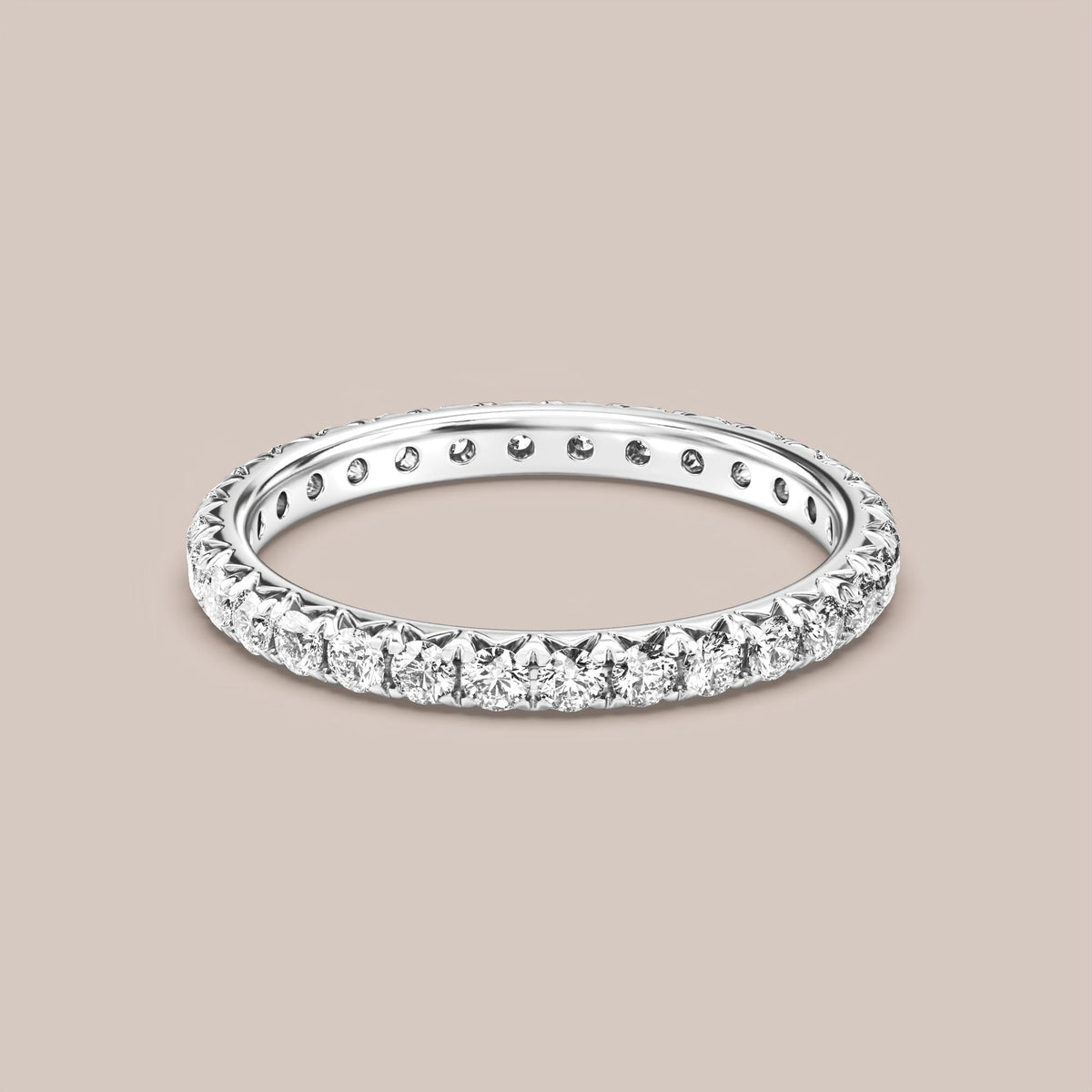French Set Pave Diamond Band Full Eternity