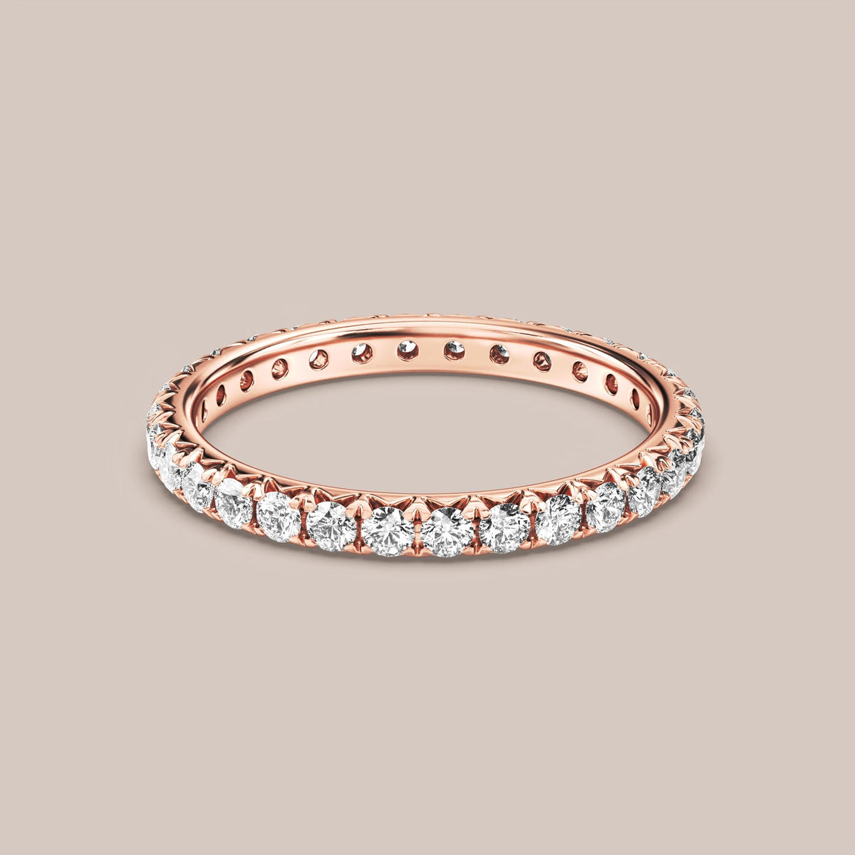 French Set Pave Diamond Band Full Eternity
