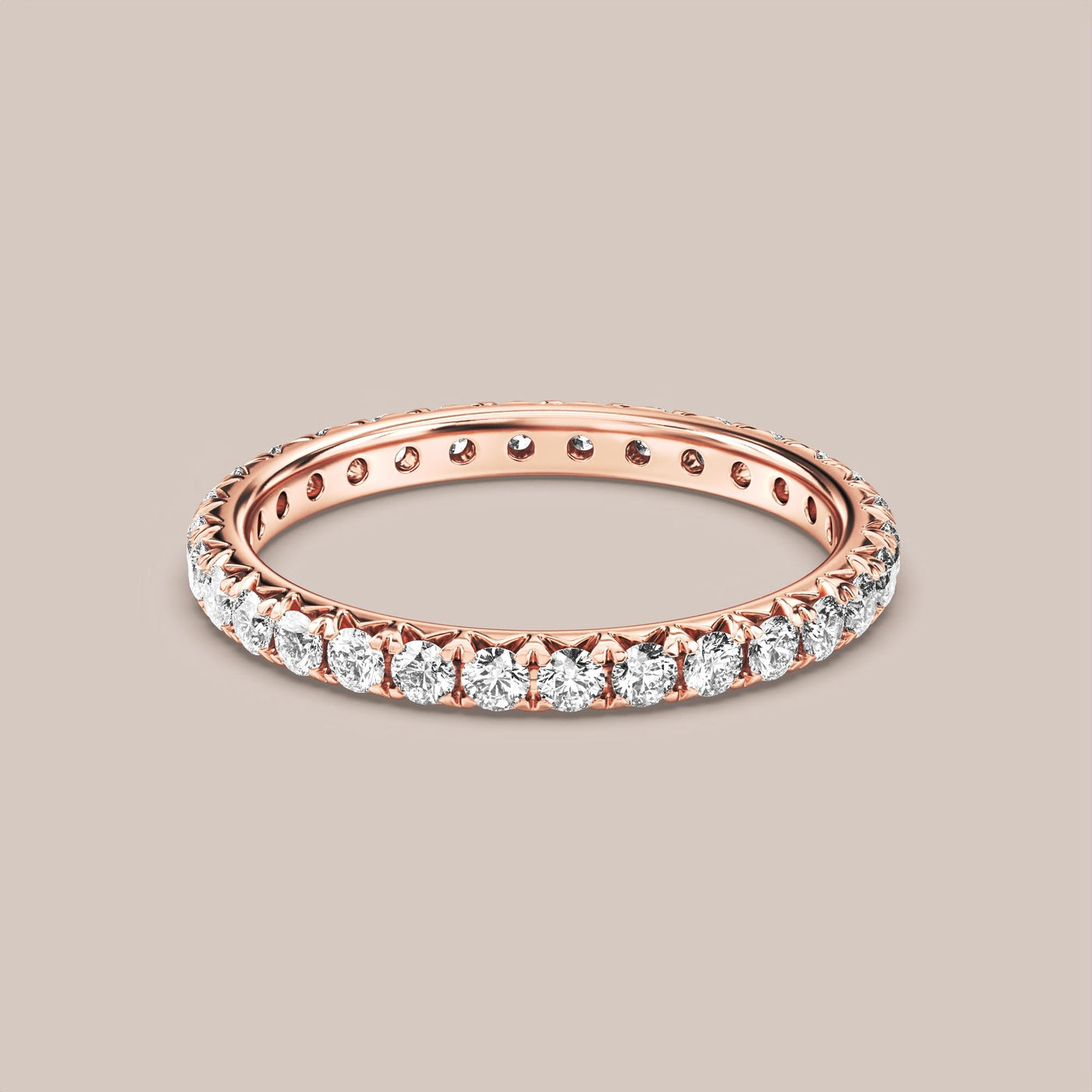 French Set Pave Diamond Band Full Eternity