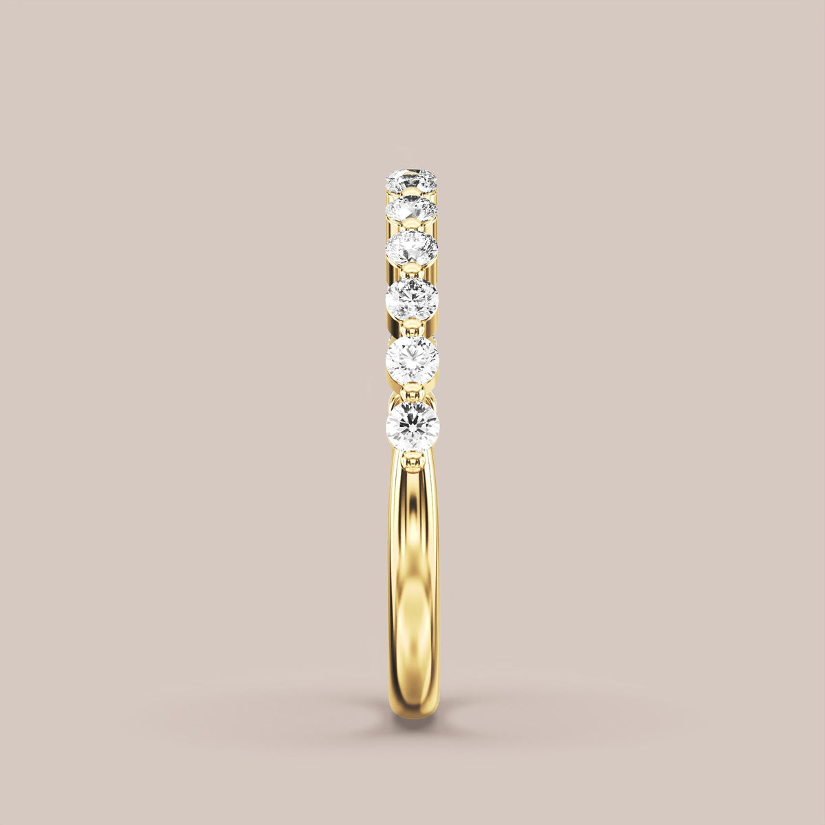Single Prong Shared Diamond Band Half Eternity