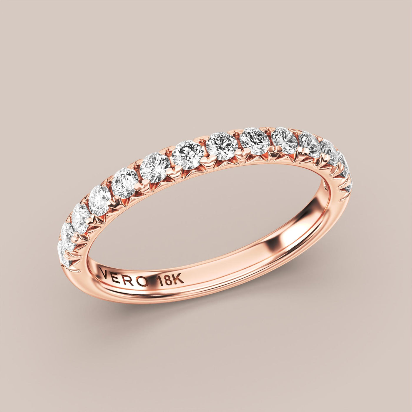 French Set Pave Diamond Band Half Eternity