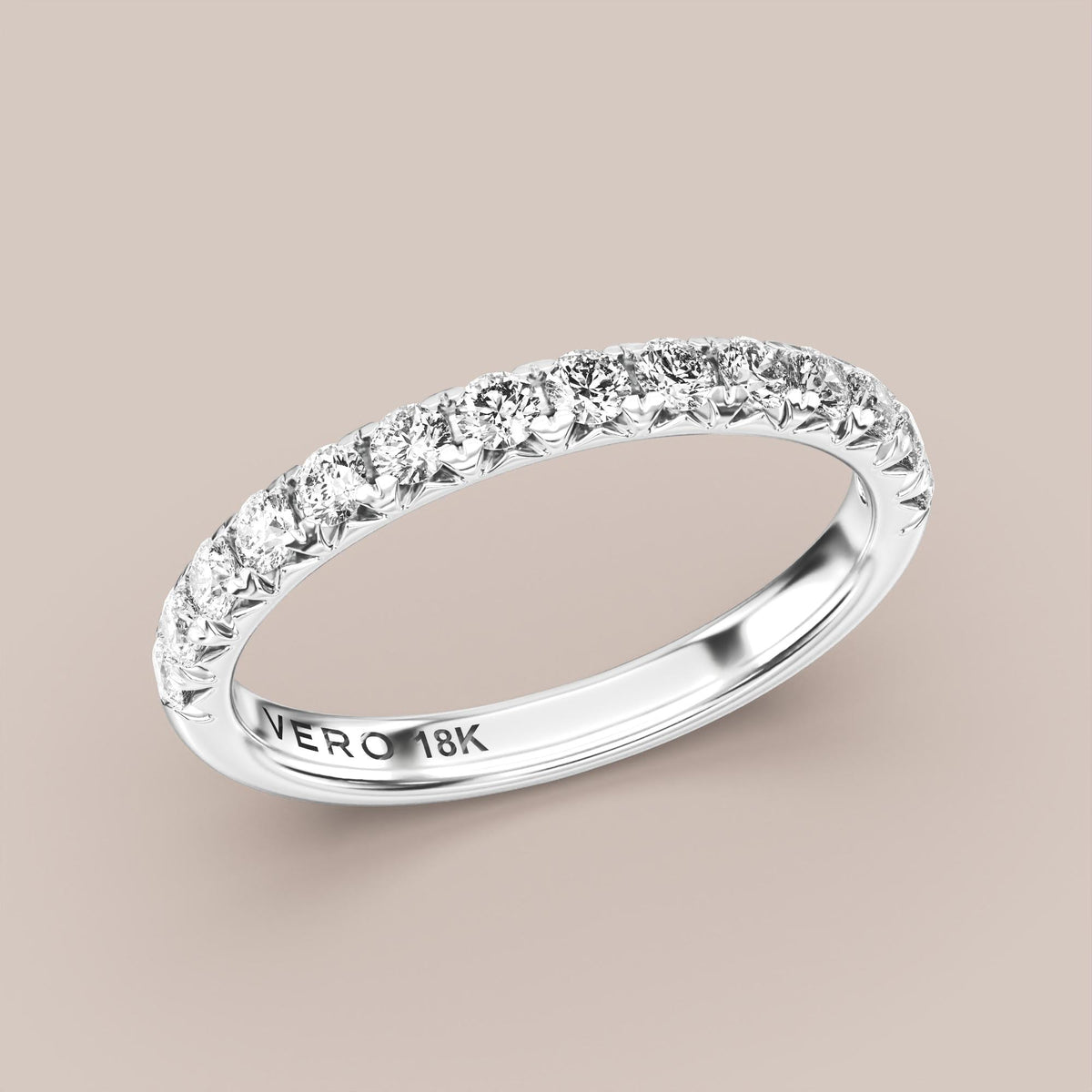 French Set Pave Diamond Band Half Eternity
