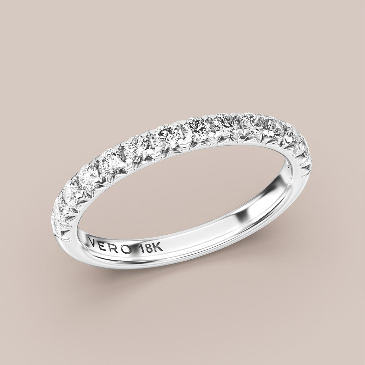 French Set Pave Diamond Band Half Eternity