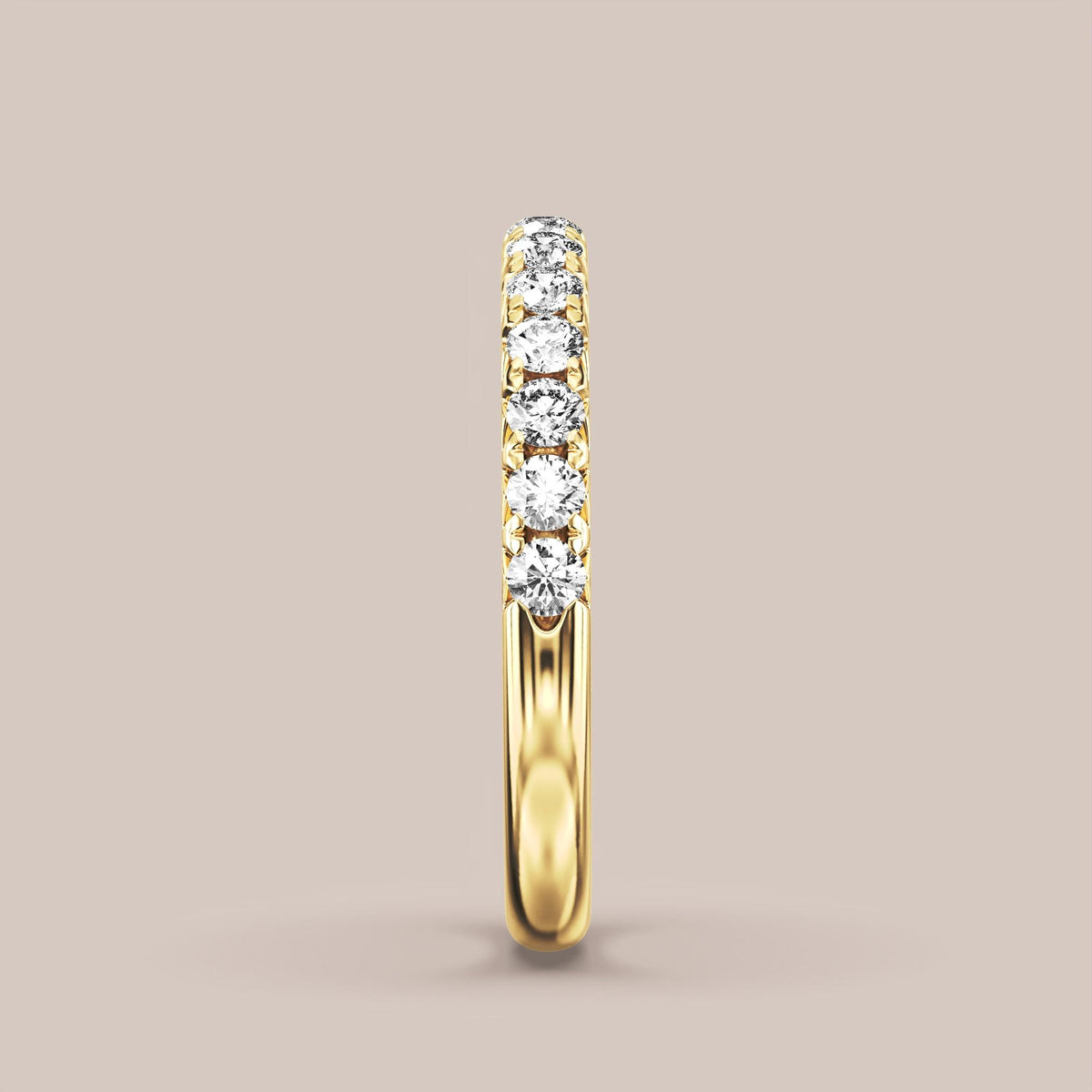 French Set Pave Diamond Band Half Eternity