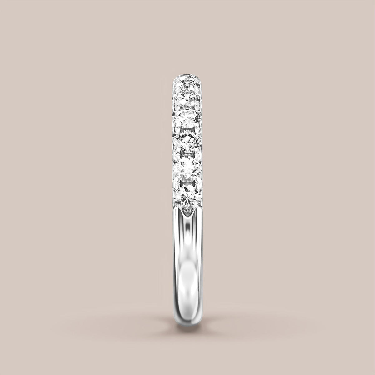French Set Pave Diamond Band Half Eternity