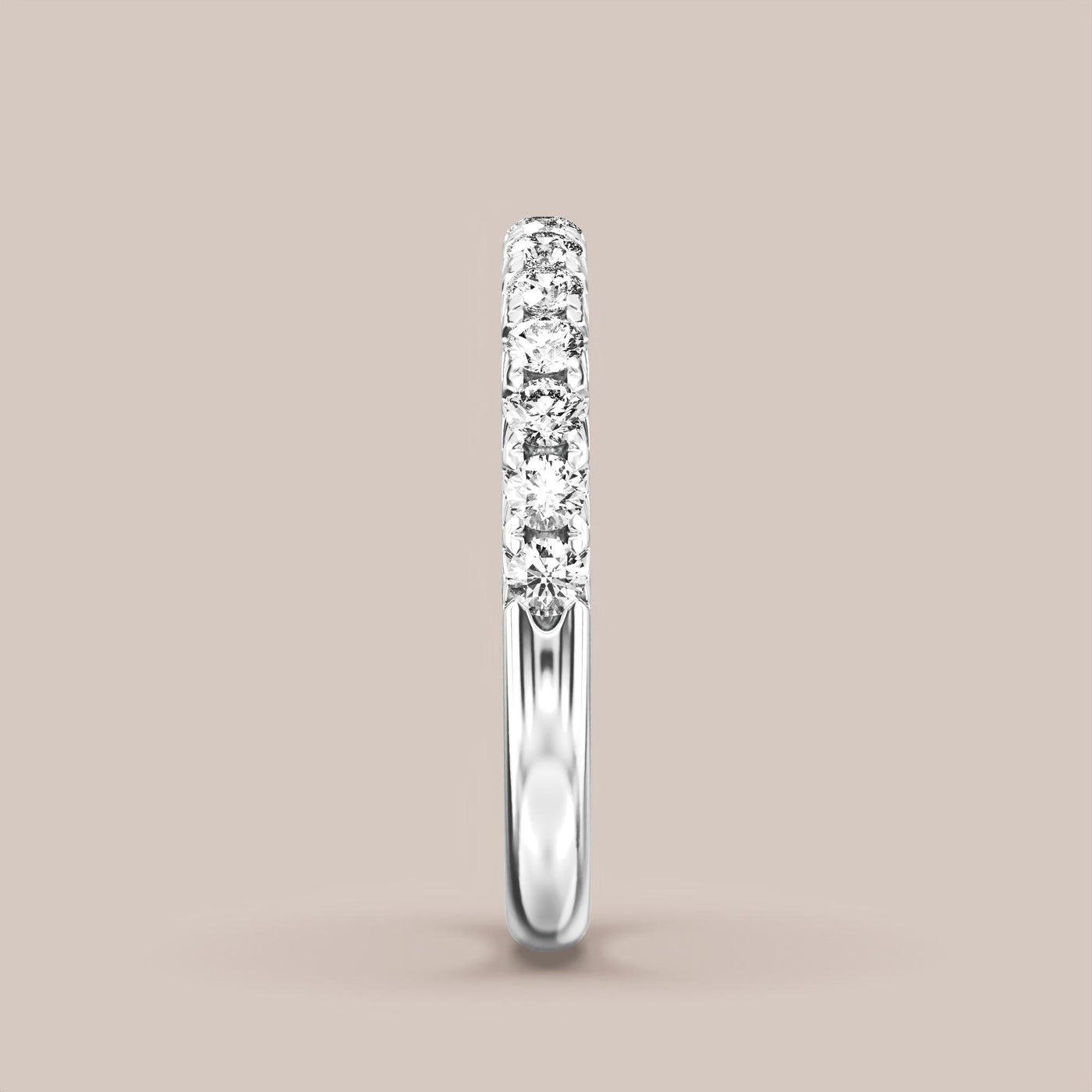 French Set Pave Diamond Band Half Eternity