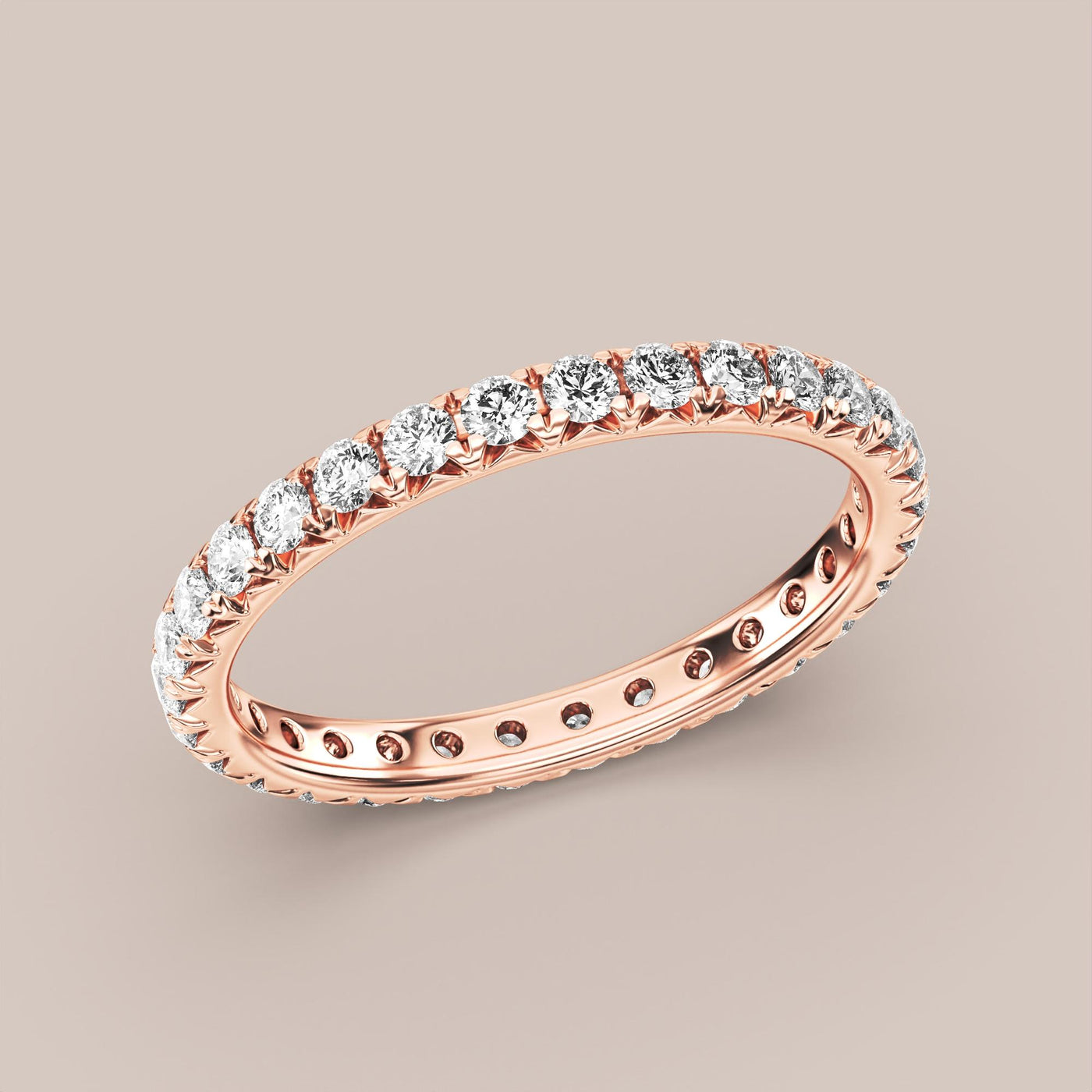French Set Pave Diamond Band Full Eternity